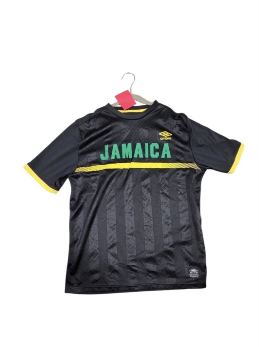 Umbro Youth Large Black Jersey with Yellow Trim and Green 'JAMAICA' Text